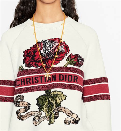 white dior sweater with bee|dior cardigans for women.